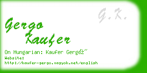 gergo kaufer business card